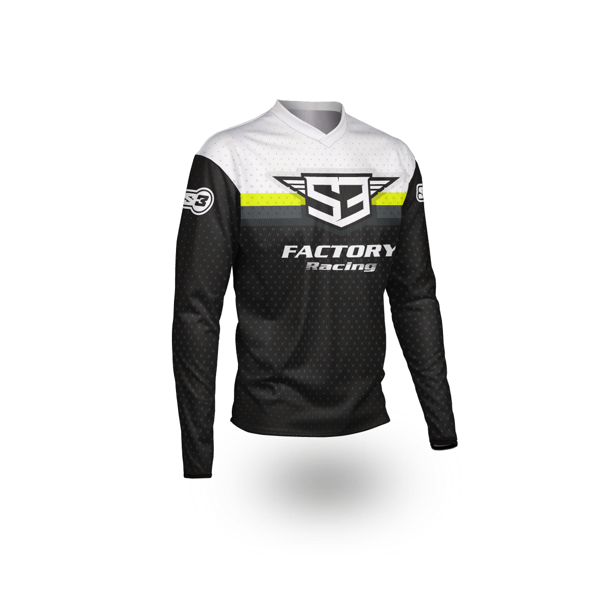 Camiseta S3 Racing Negro Amarillo Flúor Talla XXL