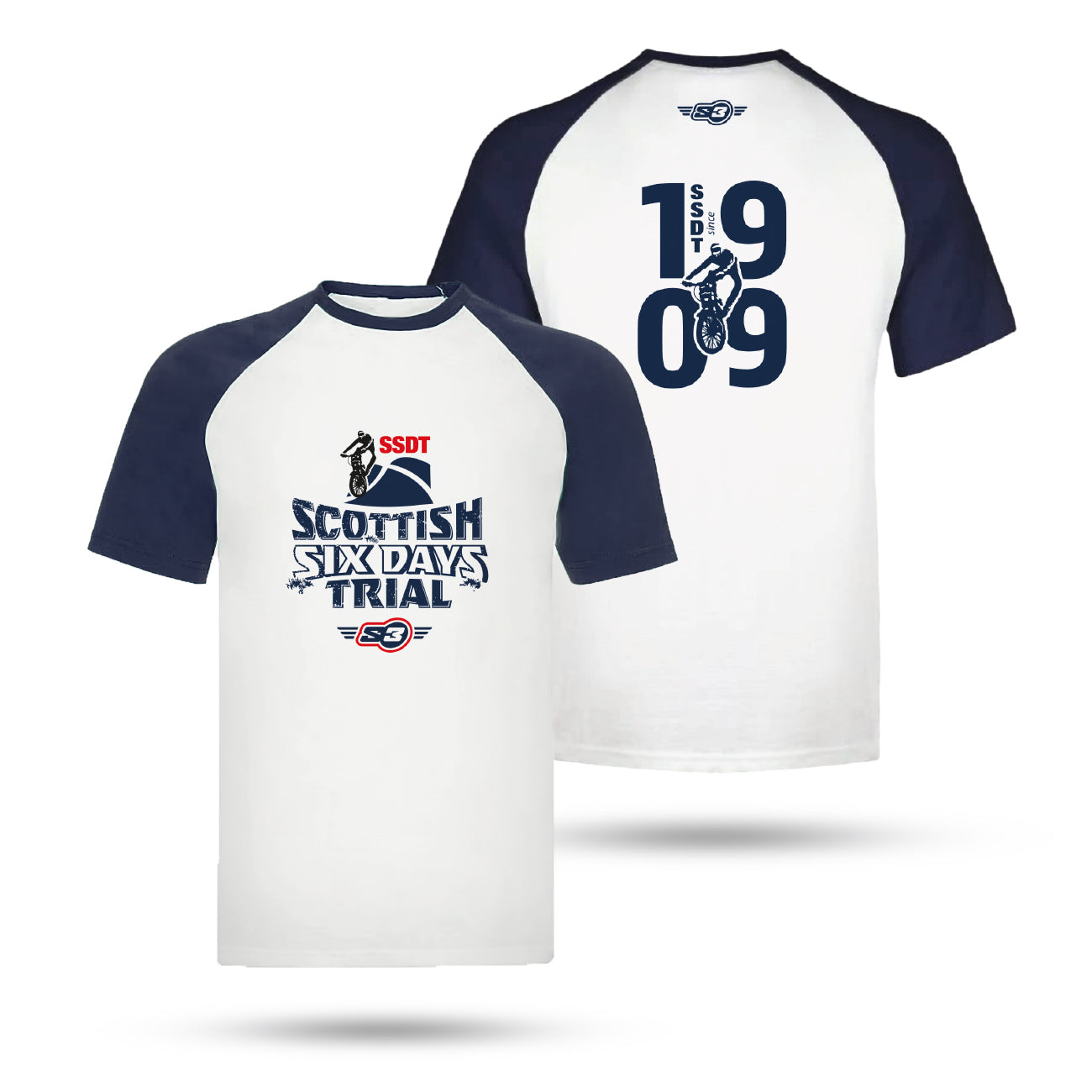 Camiseta Casual Scottish Six Days Trial 2025 S3 Color Blanco/azul