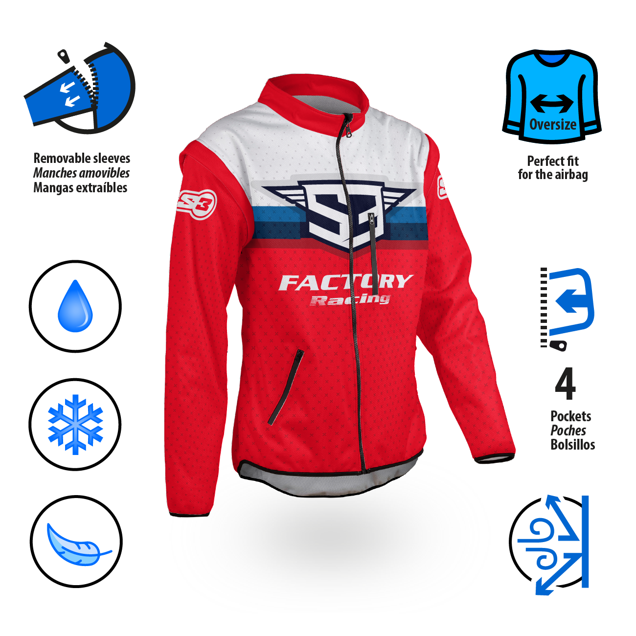 Protección S3 Gladiator Racing Rojo Talla L