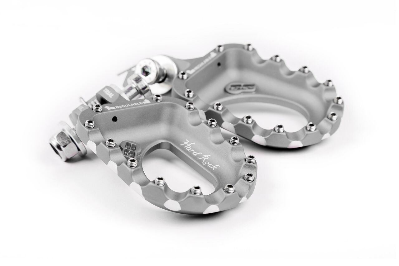 Estriberas Trial Aluminio S3 Hard Rock Plata