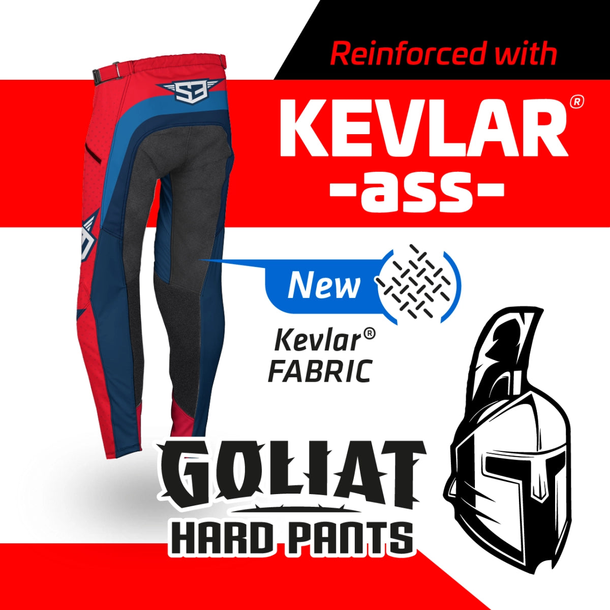 Pantalón S3 Goliat Kevlar Rojo Talla 34