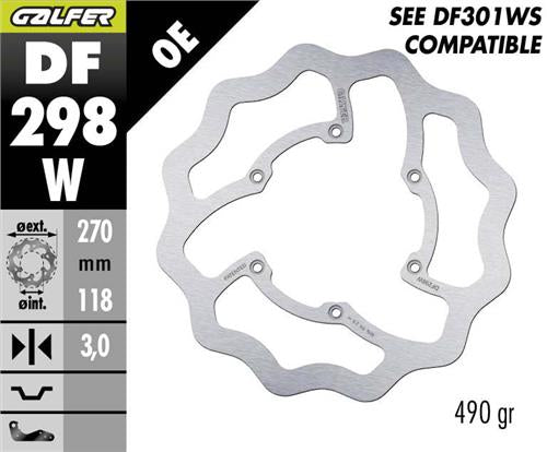 DISCO DE FRENO GALFER WAVE W DELANTERO DF298W