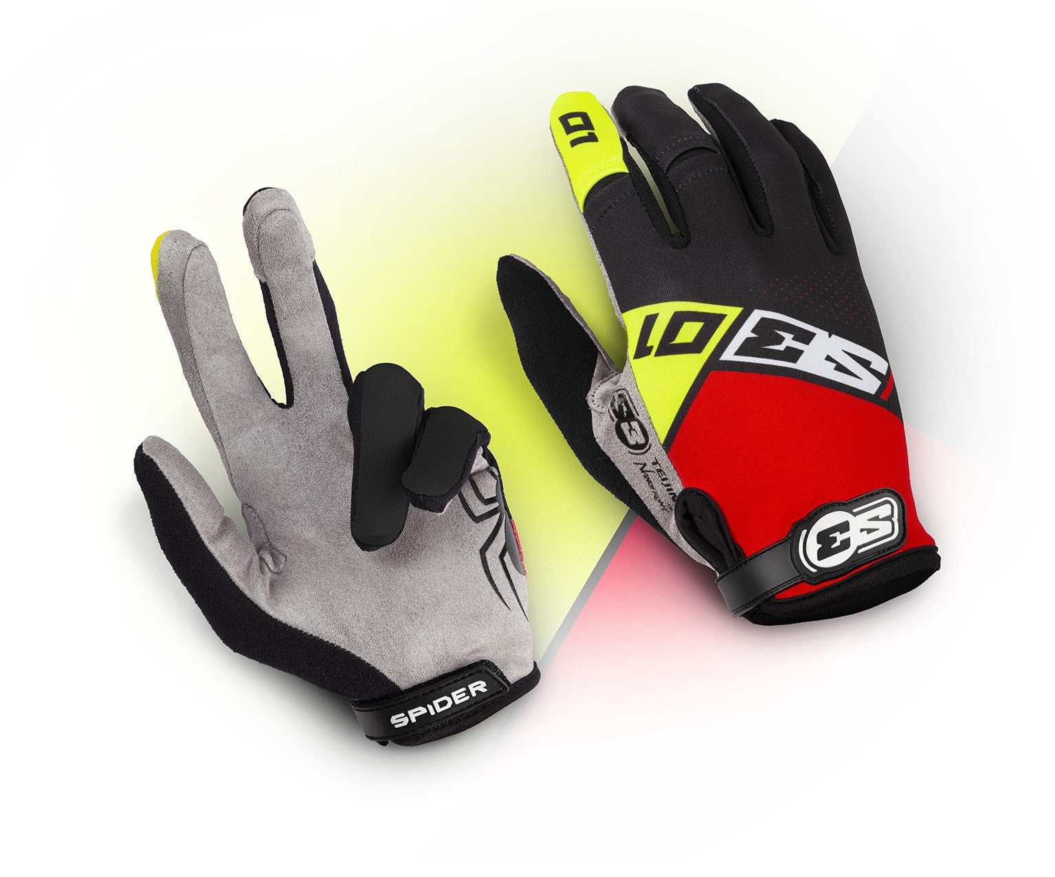 Guantes S3 Spider 01 Color Amarillo / Rojo / Negro TALLA XXL