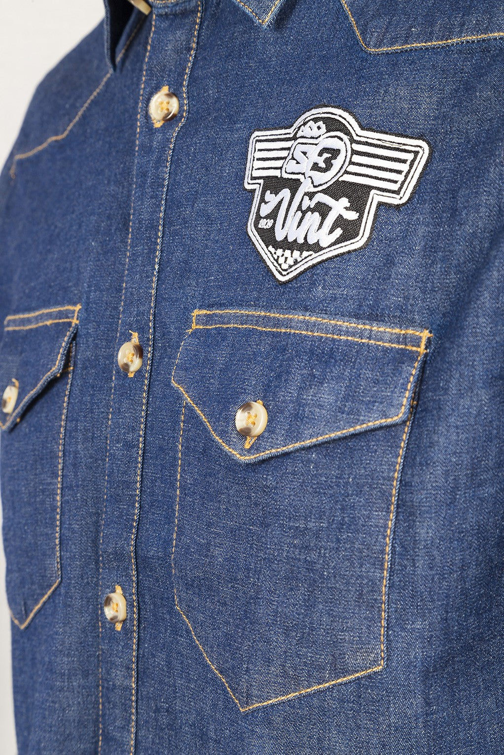 Camisa S3 Denim Color Azul Vintage TALLA L