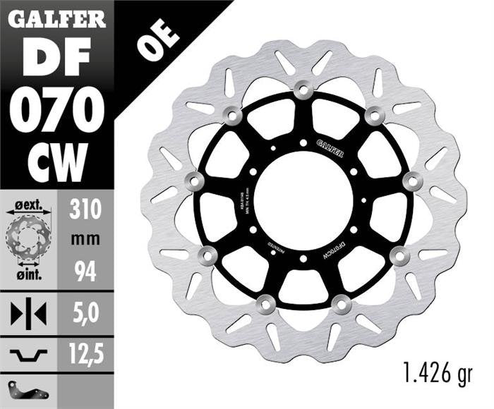 DISCO DE FRENO GALFER WAVE W DELANTERO DF070CW