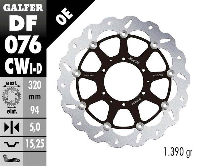 DISCO DE FRENO GALFER WAVE W DELANTERO DF076CWI