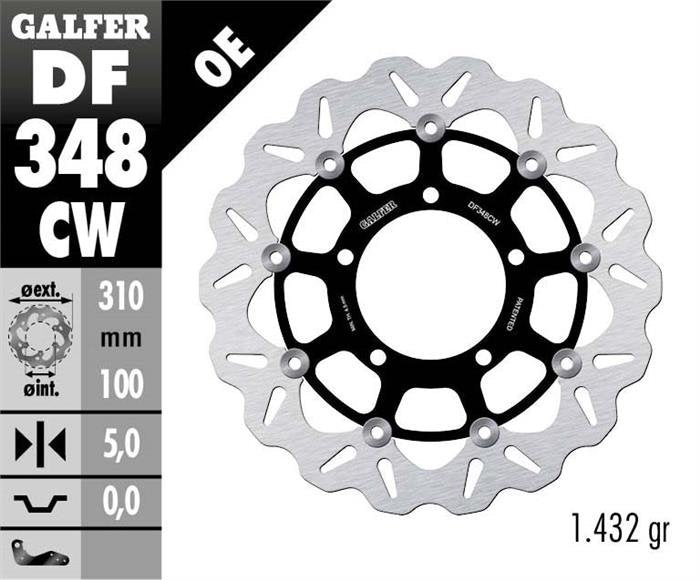 DISCO DE FRENO GALFER WAVE W DELANTERO DF348CW