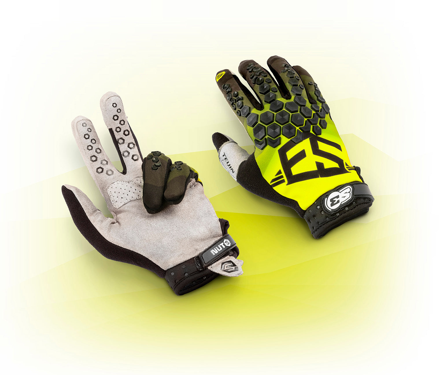 Guantes S3 Nuts Angel Color Amarillo Fluor Talla S