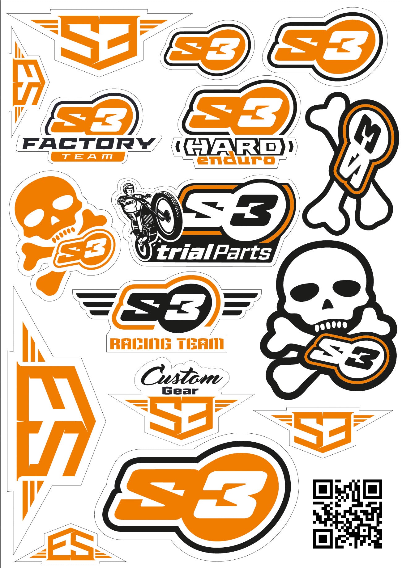 Pegatina Logo S3 Verde Moto Enduro Adhesivo