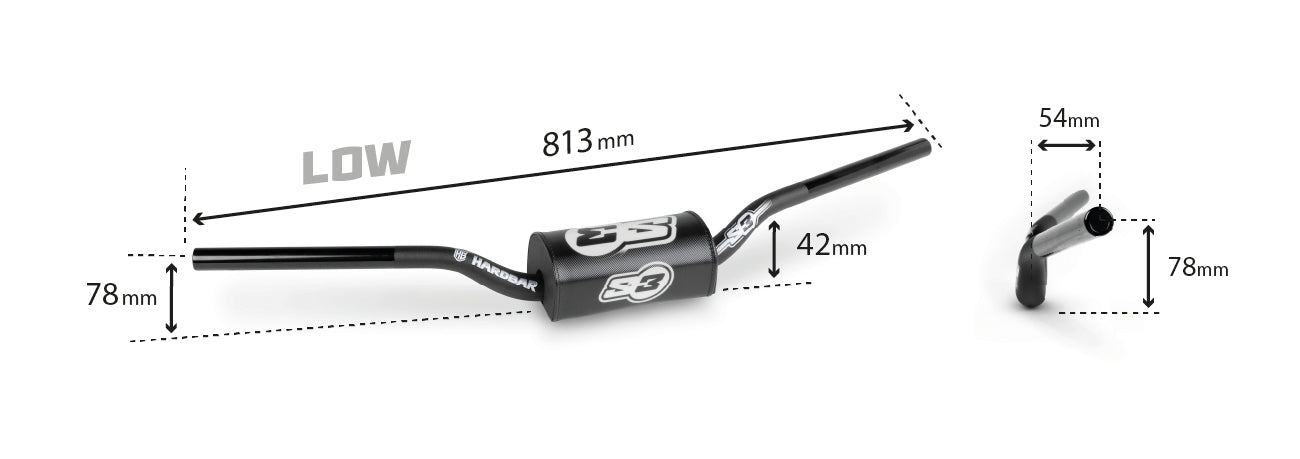 Manillar Bajo S3 + Espuma Protectora Enduro Negro