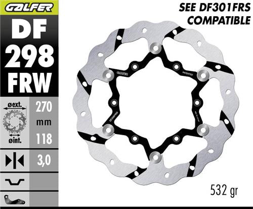 DISCO DE FRENO GALFER WAVE W DELANTERO DF298FRW