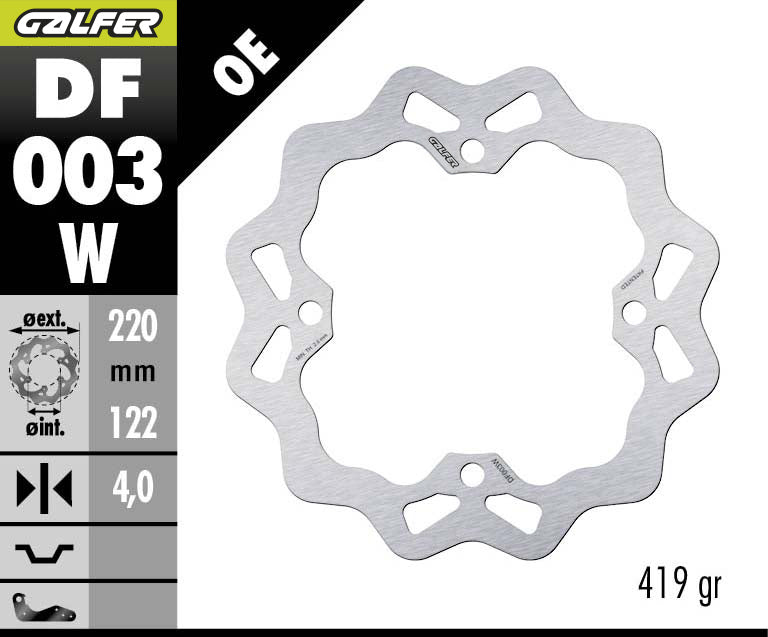 DISCO DE FRENO GALFER WAVE DF003W FIJO TRASERO