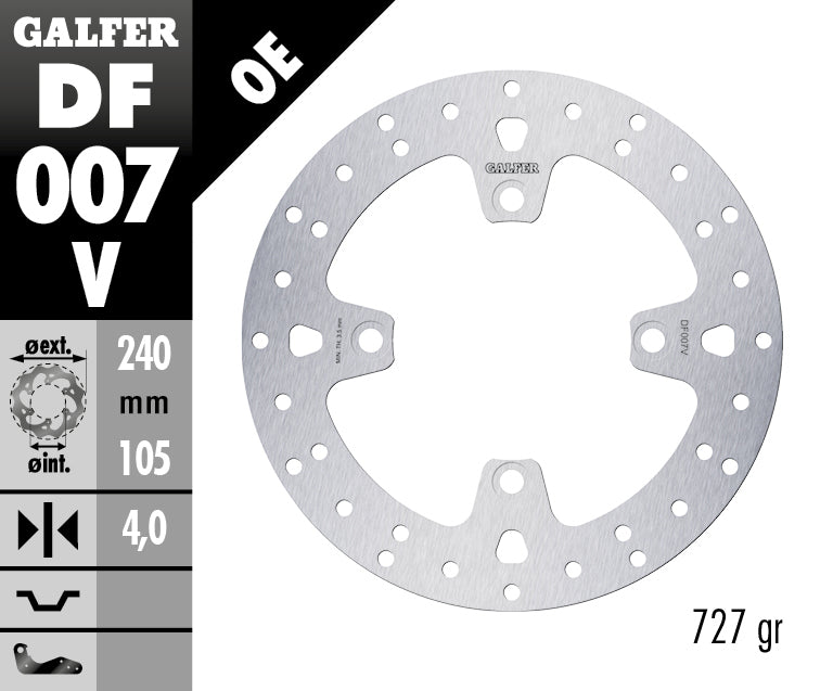 DISCO DE FRENO GALFER FIJO 240X5MM DF007V