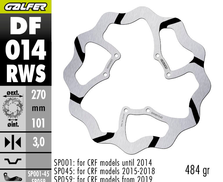 DISCO DE FRENO SOBREDIMENSIONADO GALFER WAVE WS DF014RWS