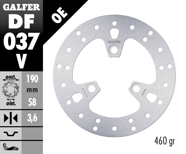 DISCO DE FRENO GALFER CIRCULAR V DF037V