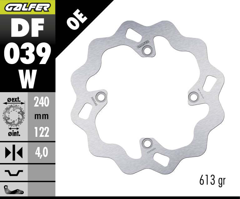 DISCO DE FRENO GALFER WAVE W TRASERO DF039W