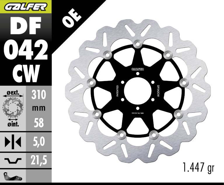 DISCO DE FRENO GALFER WAVE W DELANTERO DF042CW