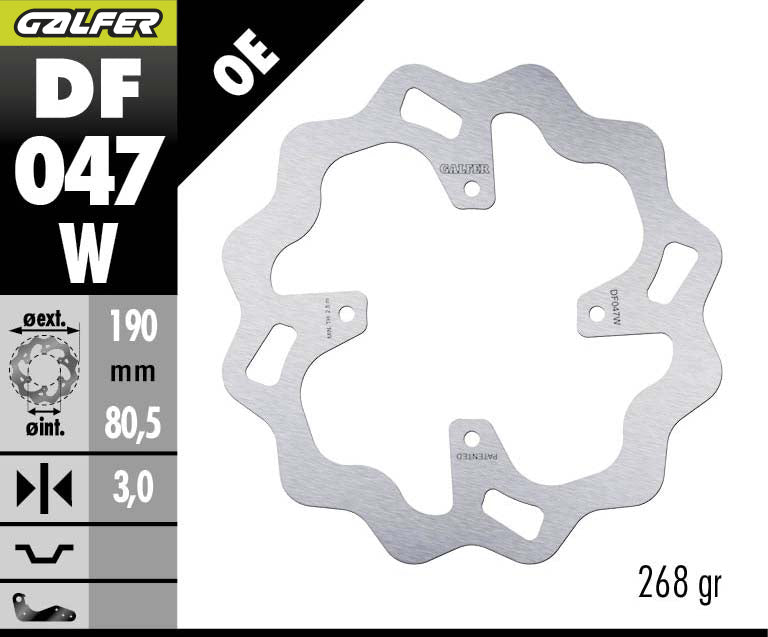 DISCO DE FRENO GALFER WAVE W TRASERO W DF047W