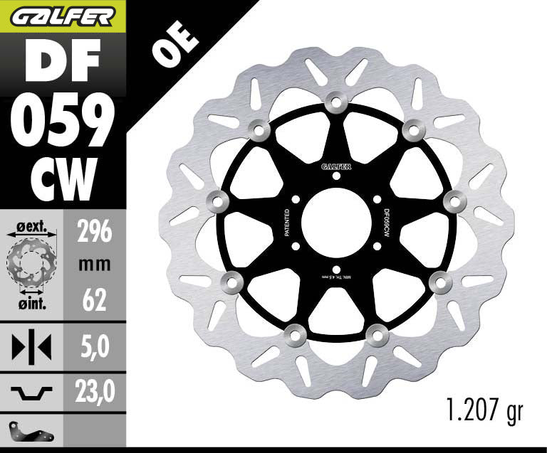 DISCO DE FRENO GALFER WAVE W DELANTERO DF059CW