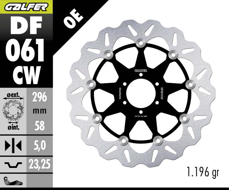 DISCO DE FRENO GALFER WAVE W DELANTERO DF061CW
