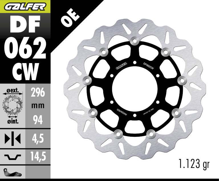 DISCO DE FRENO GALFER WAVE W DF062CW