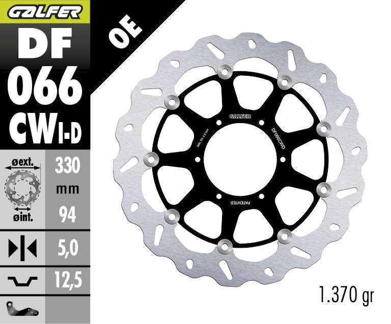 DISCOS DE FRENO GALFER WAVE W DELANTERO DF066CWD