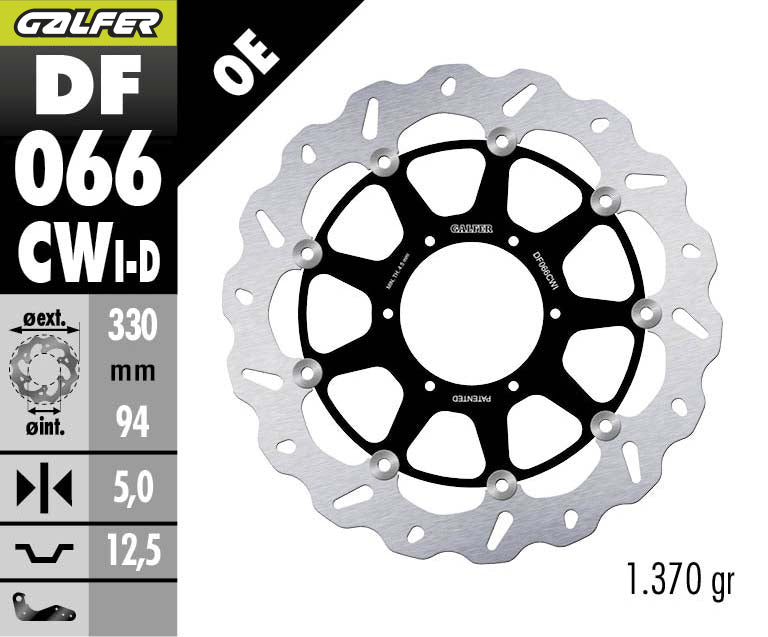 DISCO DE FRENO GALFER WAVE W DELANTERO DF066CWI