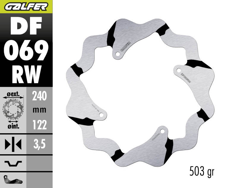 DISCO DE FRENO GALFER WAVE W TRASERO DF069RW