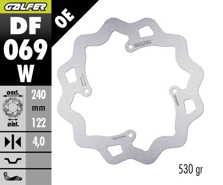 DISCO DE FRENO GALFER WAVE W TRASERO DF069W