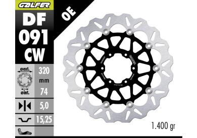 DISCO DE FRENO GALFER WAVE W DELANTERO DF091CW
