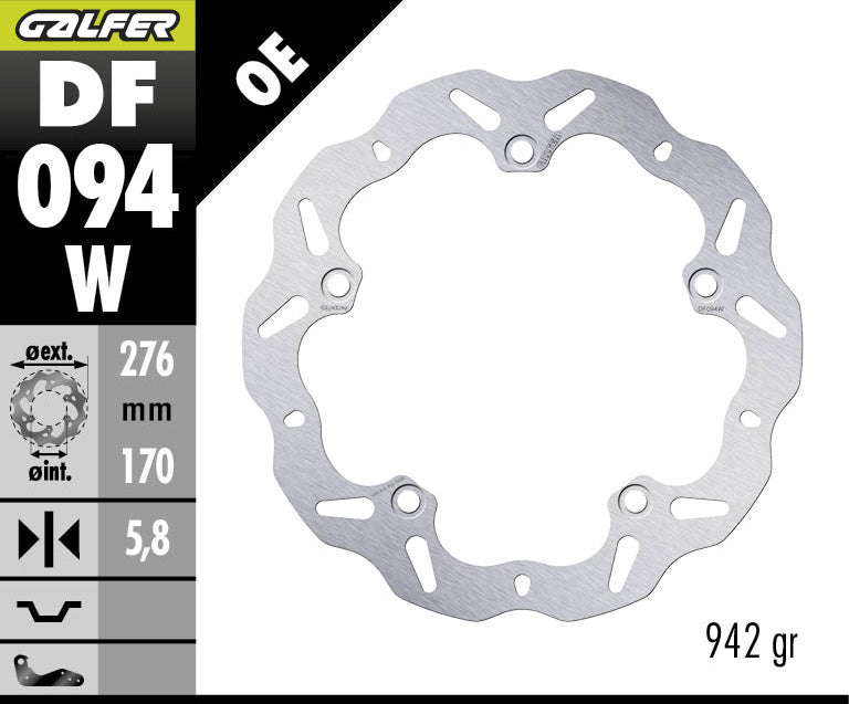 DISCO DE FRENO TRASERO GALFER WAVE W TRASERO DF094W