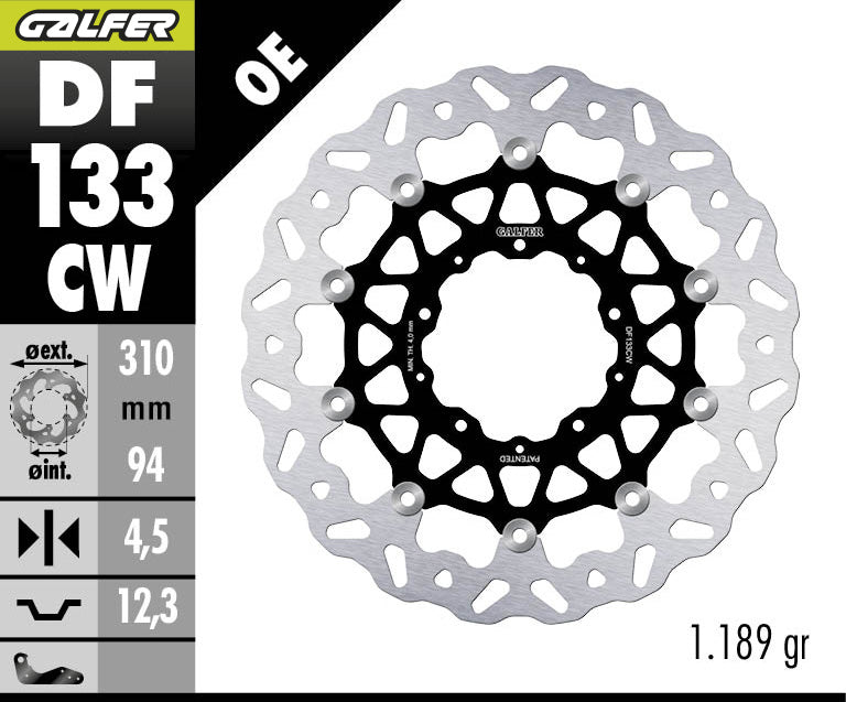 DISCO DE FRENO GALFER WAVE W DELANTERO DF133CW