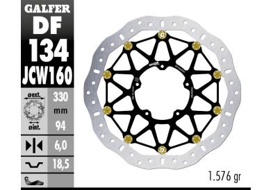 DISCO DE FRENO FLOTANTE GALFER RACING JCW1 DELANTERO DF134JCW160G03