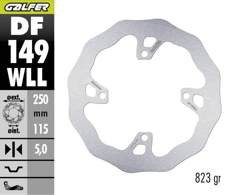 DISCO DE FRENO GALFER WAVE WLL TRASERO DF149WLL