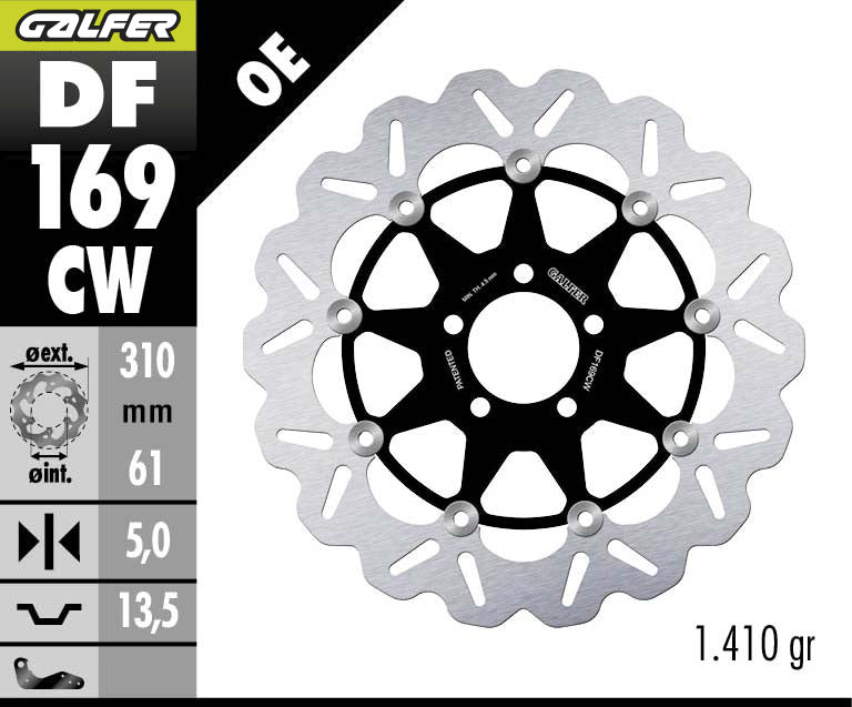 DISCO DE FRENO GALFER WAVE W DELANTERO DF169CW