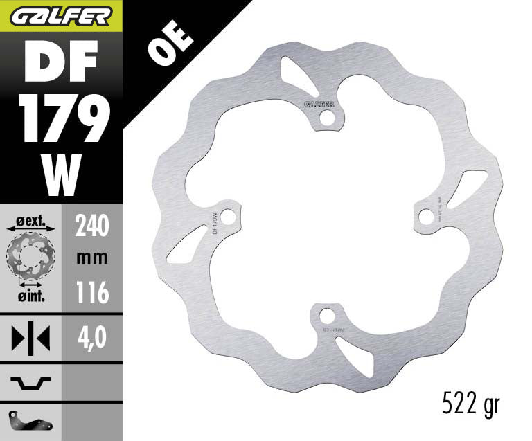 DISCO DE FRENO GALFER WAVE W DF179W