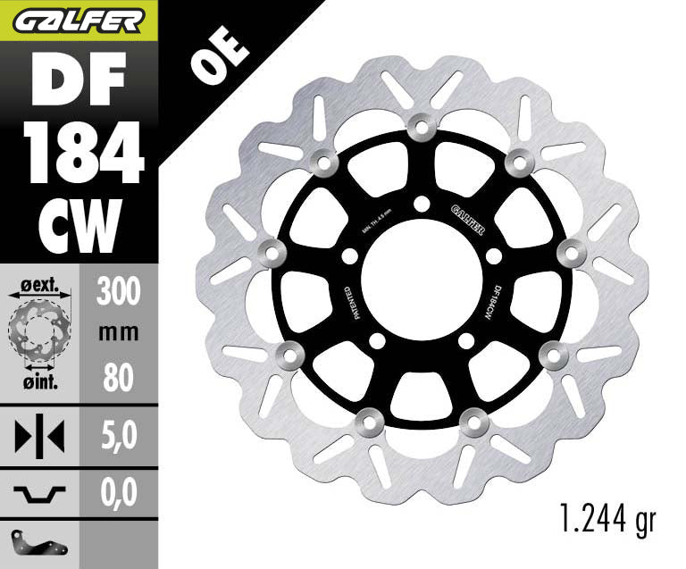 DISCO DE FRENO GALFER WAVE W DELANTERO DF184CW