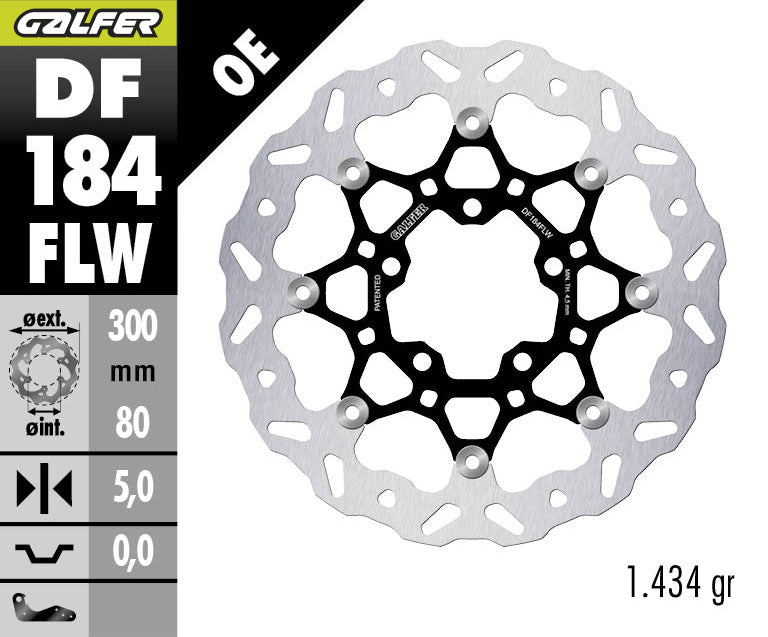 DISCO DE FRENO GALFER WAVE W DELANTERO DF184FLW