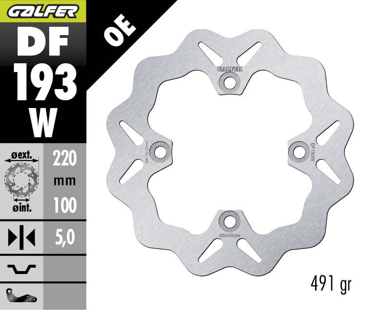 DISCO DE FRENO GALFER CUBIQ Q TRASERO DF193W