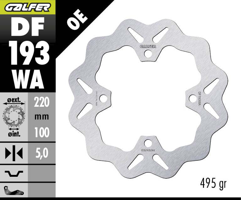 DISCO DE FRENO GALFER WAVE W TRASERO DF193WA