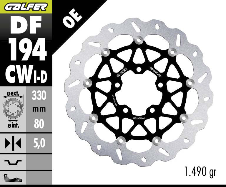 DISCO DE FRENO GALFER WAVE W DELANTERO DF194CWD