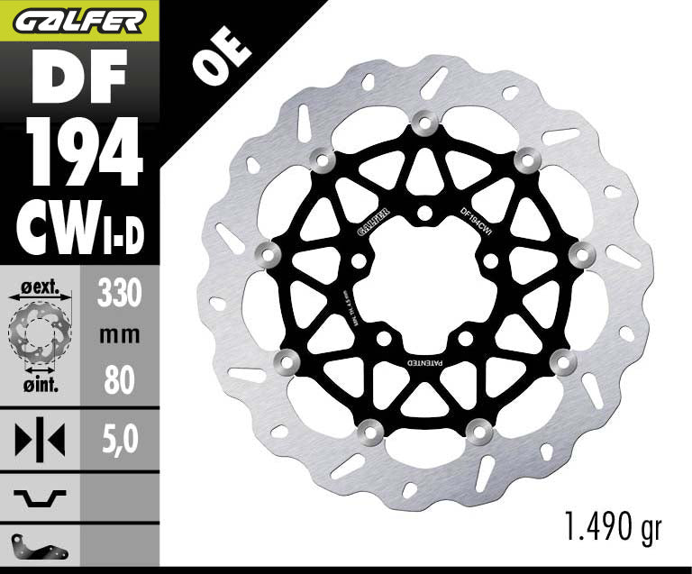 DISCO DE FRENO GALFER WAVE W DELANTERO DF194CWI