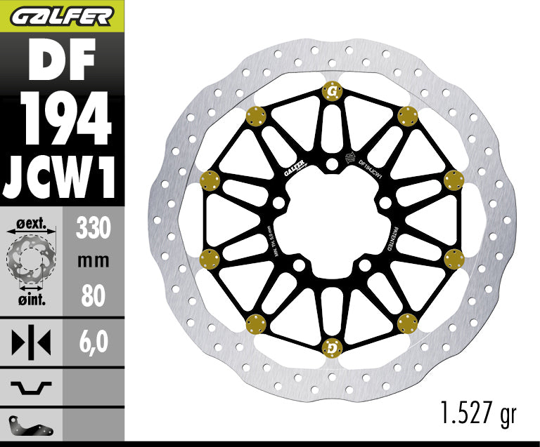 DISCO DE FRENO FLOTANTE GALFER RACING JCW1 DELANTERO DF194JCW1G03