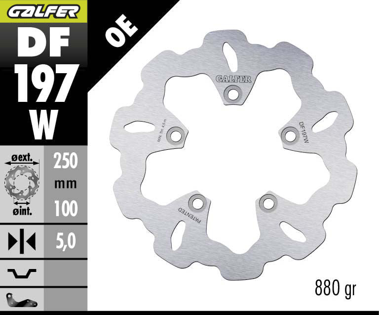 DISCO DE FRENO GALFER WAVE W TRASERO DF197W