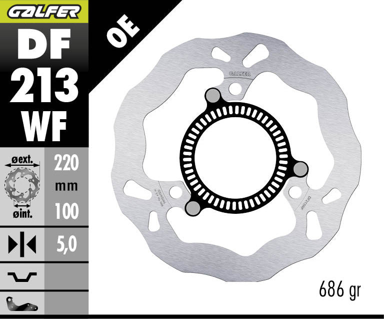 DISCO DE FRENO GALFER WAVE W TRASERO DF213WF