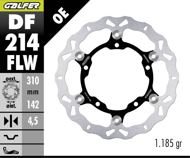 DISCO DE FRENO GALFER WAVE W DF214FLW