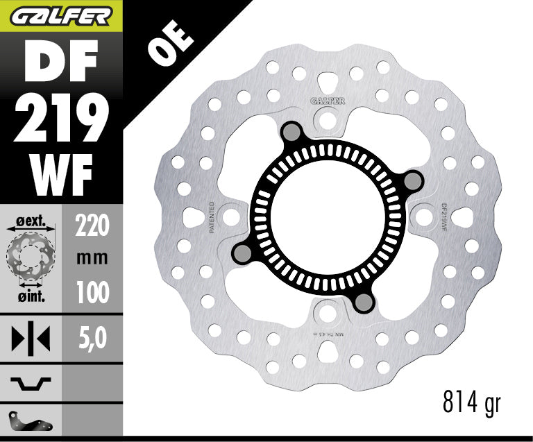 DISCO DE FRENO GALFER WAVE W TRASERO DF219WF