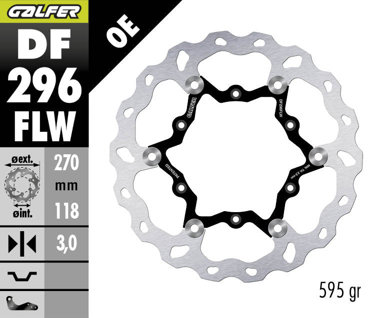 DISCO DE FRENO GALFER WAVE W DELANTERO DF296FLW