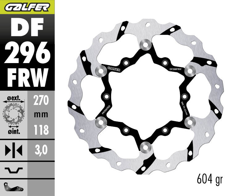 DISCO DE FRENO GALFER WAVE W DELANTERO DF296FRW