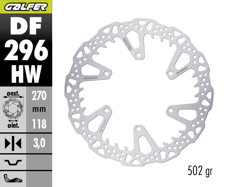 DISCO DE FRENO GALFER WAVE W DELANTERO DF296HW